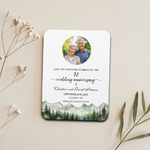 Ímã Comemoração de 72 Anos de Casamento Mountain Pine
