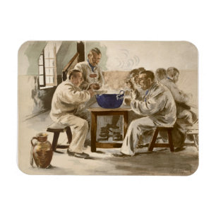 Ímã Comendo a sopa nas casernas, 'de L'Estampe Moder