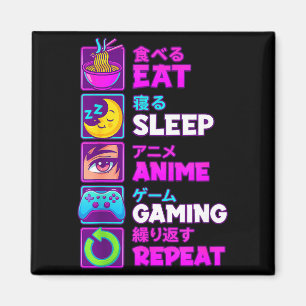 Imã Comer Dormir Anime Jogos Repetir Kawaii Otaku Anim