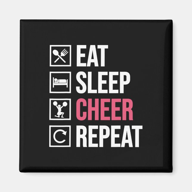 Imã Comer Dormir Aplaudir Repetir Engraçado Cheerleadi (Frente)