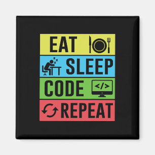 Imã Comer Dormir Código Repetir Divertido Programação