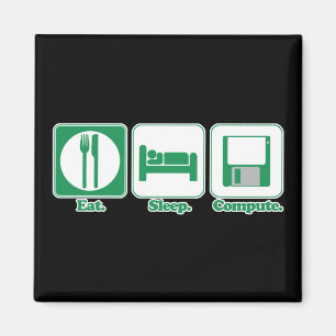 Imã comer dormir computador (verde)