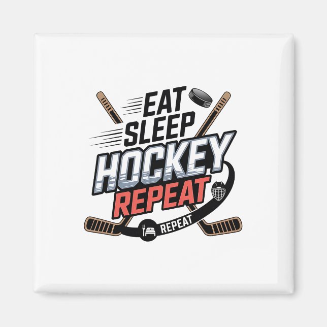 Imã Comer Dormir Hockey Repetir (2) (Frente)