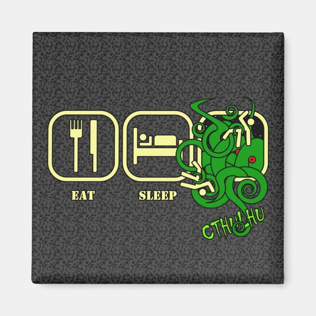 Imã Comer - Dormir - Ímã Cthulhu (Frente)