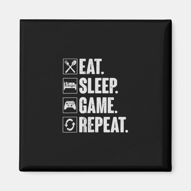 Imã Comer Dormir Jogo Repetir Vídeo Engraçado Presente (Frente)