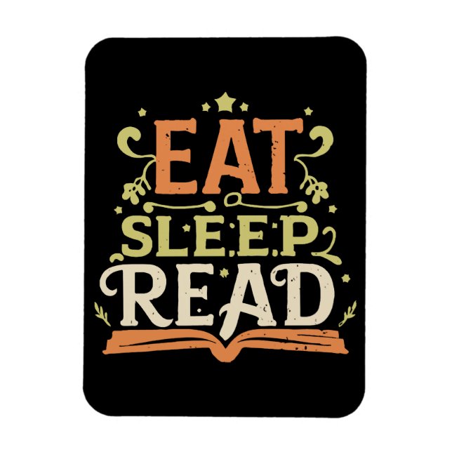 Ímã Comer Dormir Ler, Leitura Divertida (Vertical)