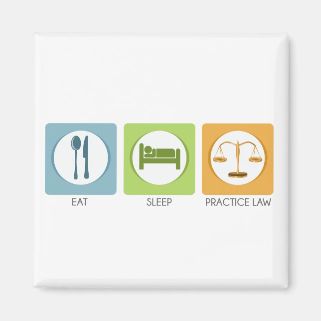 Imã Comer dormir, praticar direito (Frente)