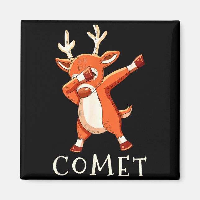 Imã Comet Santas Reindeers Family Matching Outfit Chri (Frente)