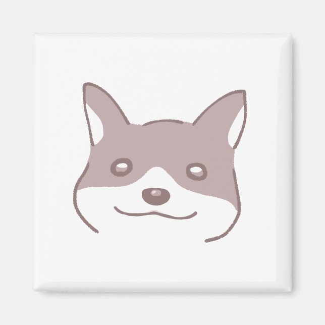 Imã Comforting Dog - Hand-Drawn Charm マグネット (Frente)