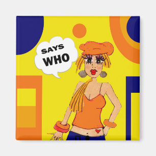 Imã Cómico, ímã da atitude da menina dos desenhos