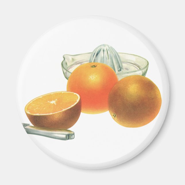 Imã Comida Antiga Fruta, Laranjas Maduras Espremedor C (Frente)