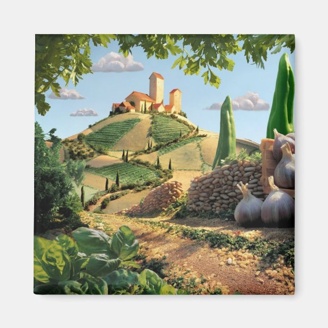 Imã Comida Cena Queijo e Alho (Frente)