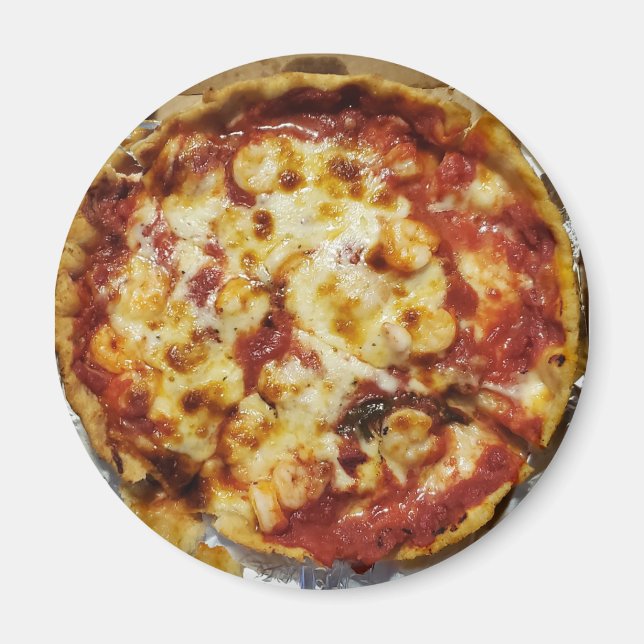 Imã Comida de pizza de camarão e queijo (Frente)