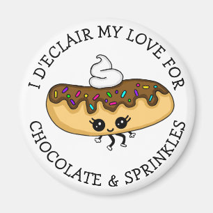 Imã Comida giro, Chocolate Éclair com aspersas