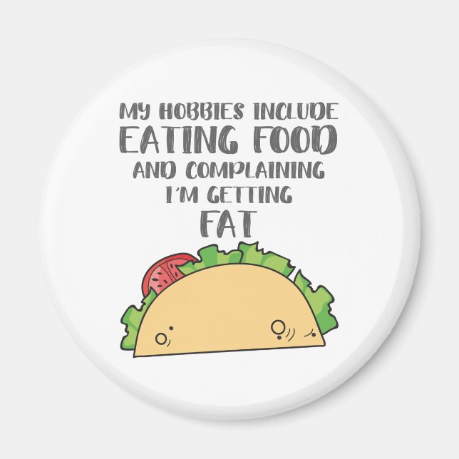 Imã Comida para Hobbies Foodie Incluindo Comida Comida (Frente)