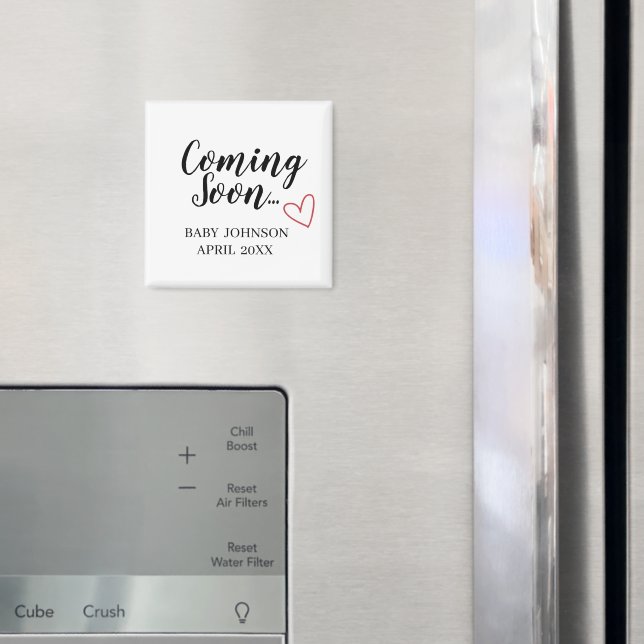 Imã Coming Soon New Baby Announcement Magnet (In Situ (Fridge))