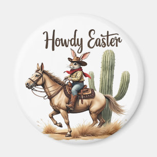 Imã Como Coelhinho da Páscoa cavalgando um cowboy equi