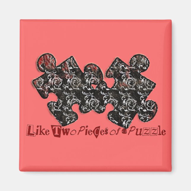 Imã Como duas peças de um Quebra-cabeça (Frente)