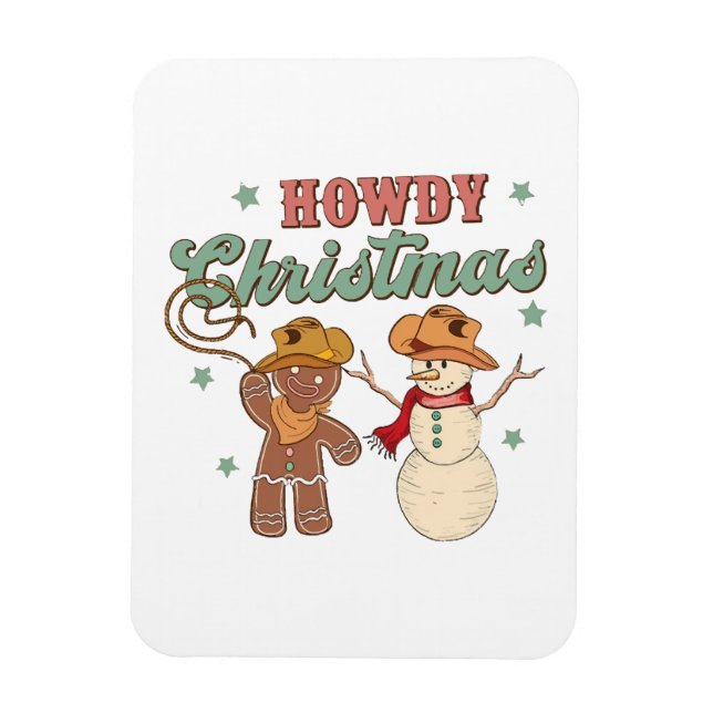 Ímã Como está Natal Cowboy Boneco de Neve Ocidental Di (Vertical)