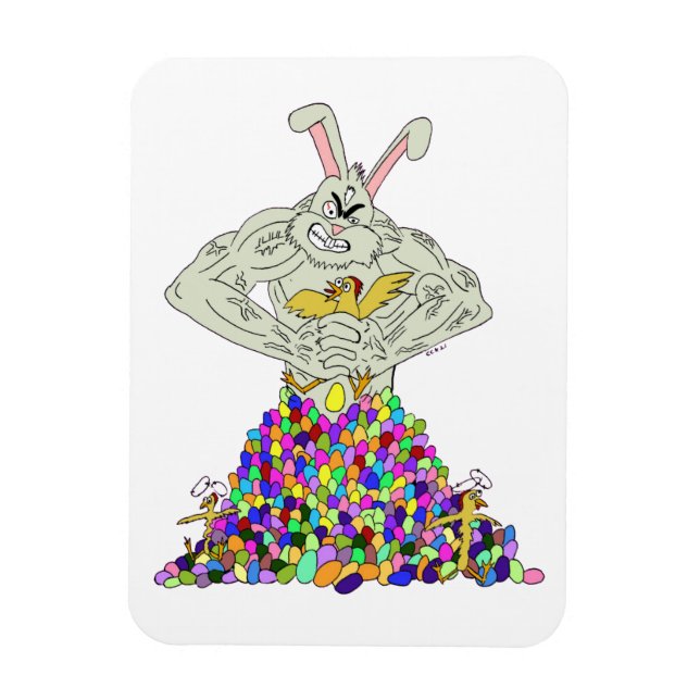 Ímã Como o coelho da Páscoa pega seus ovos (Vertical)