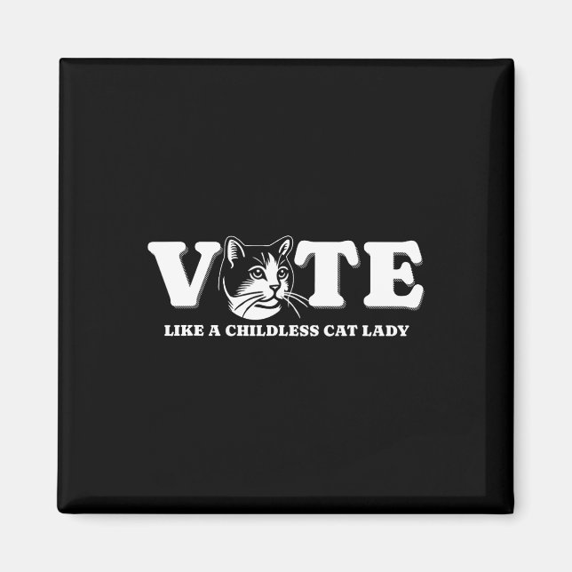 Imã Como Um Gato Sem Filhos Lady Funny Votando Kamala (Frente)