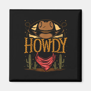 Imã Como vai Cowboy Gráfico Vintage Cactus Ocidental C