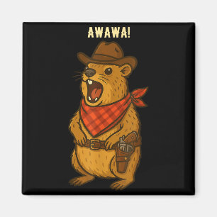Imã Como vai Cowboy Rock Hyrax Awawa Western Engraçado