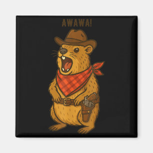 Imã Como vai Cowboy Rock Hyrax Awawa Western Engraçado