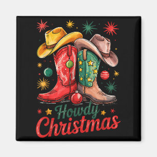 Imã Como vai Natal Xmas Botas de Cowboy Ocidental Cowg