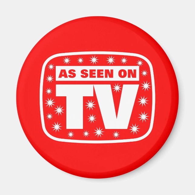 Imã Como visto na TV - CH 2 com estrelas de neve (Frente)