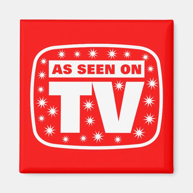 Imã Como visto na TV - CH 2 com estrelas de neve (Frente)