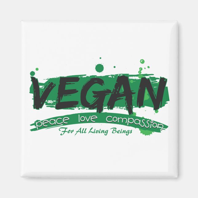 Imã Compaixão pelo Amor pela Paz de Vegan (Frente)