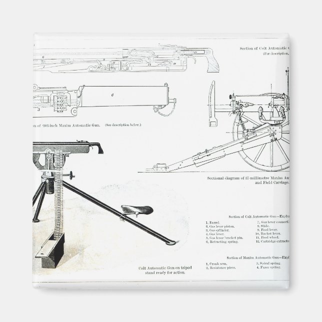 Imã Comparação da Arma Automática Colt (Frente)