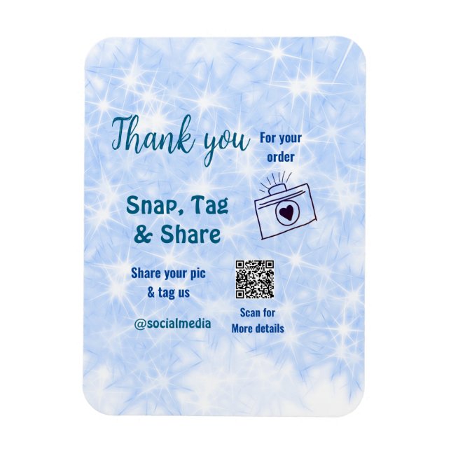 Ímã Compartilhamento de marca Snap mídia social q r có (Vertical)