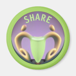 Imã Compartilhar É Cuidar Do Magnet Arredondado