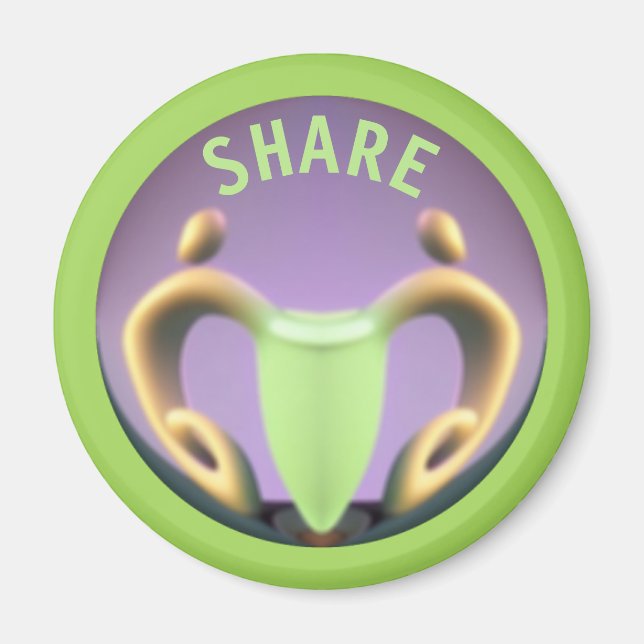 Imã Compartilhar É Cuidar Do Magnet Arredondado (Frente)