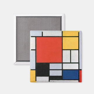 Imã Composição Abstrata Vintage por Piet Mondrian