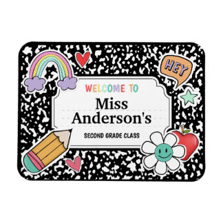 Ímã Composição da sala de aula do professor de noteboo