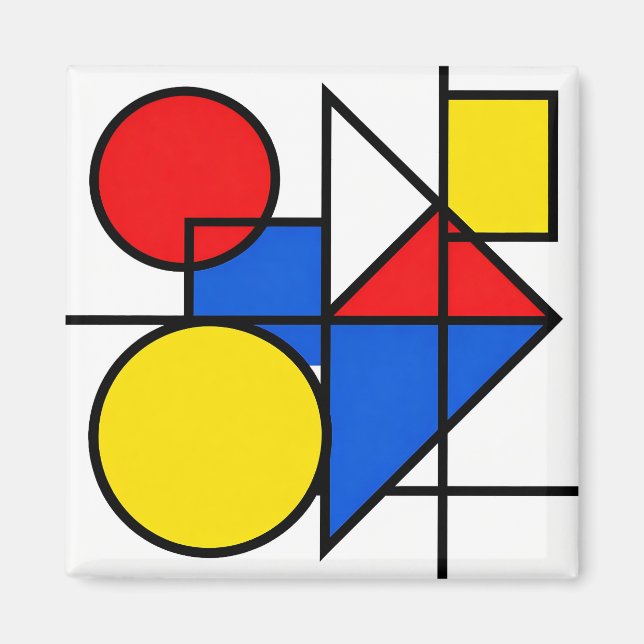 Imã Composição de Cores Primárias de Mondrian (Frente)