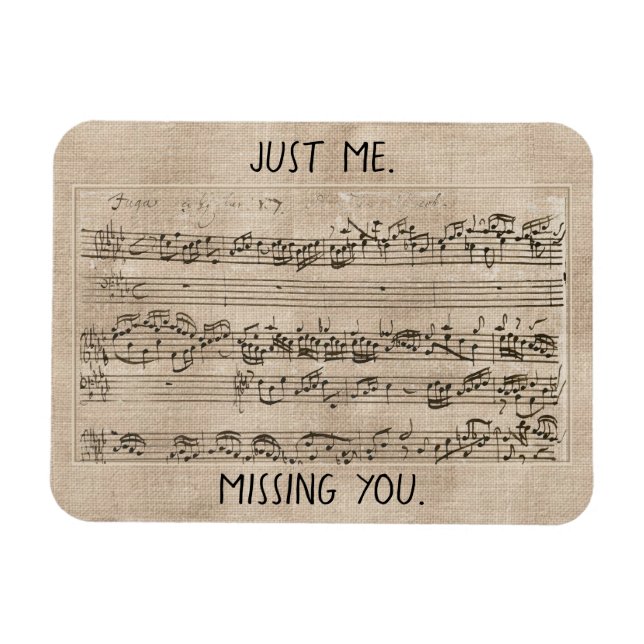 Ímã Composição de Música 1700s Manuscrita Fugue Bach (Horizontal)