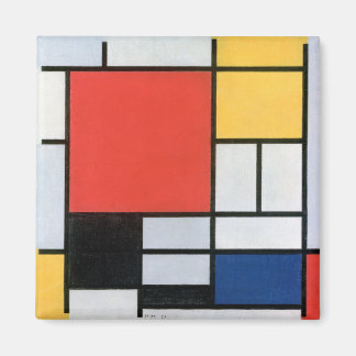 Imã Composição Vermelho, Amarelo, Azul, Preto, Mondria