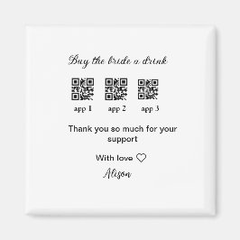 Imã comprar uma bebida para a noiva ler código QR obri