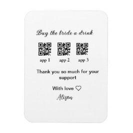 Ímã comprar uma bebida para a noiva ler código QR obri