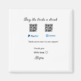Imã Compre uma bebida para a noiva doação QR Venmo Pay