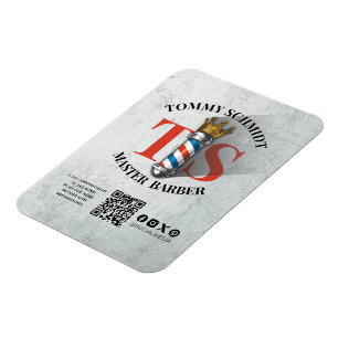 Ímã Compro Barber Coroa Real Barbeiro Par Salão QR