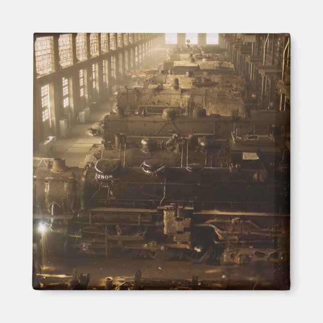 Imã Compro da Locomotiva Ferroviária de Chicago (Frente)