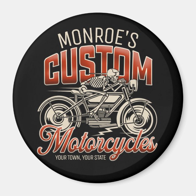 Imã Compro de Ciclo de Motociclo do Esqueleto do NOME  (Frente)