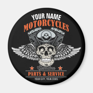 Imã Compro de Motociclos Personalizados do Crânio Voa