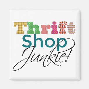 Imã Compro de Thrift de Texto Legal Junkie Funky e Div