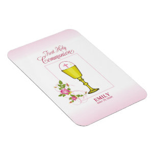 Ímã Comunhão santamente do rosa da menina primeiro,